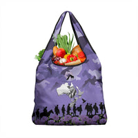 ANZAC Day Grocery Bag Lest We Forget the Animals Too LT19 1-pack One Size Purple - Polynesian Pride