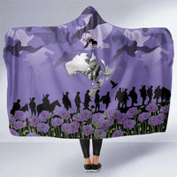 ANZAC Day Hooded Blanket Lest We Forget the Animals Too LT19 One Size Purple - Polynesian Pride