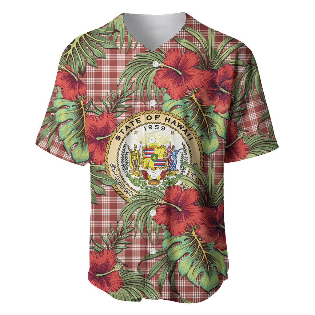 Vintage Hawaii Hibiscus Palaka Baseball Jersey Red Color LT19 Red - Polynesian Pride
