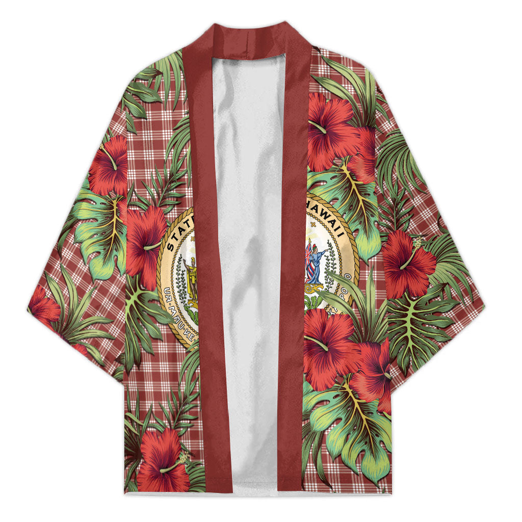 Vintage Hawaii Hibiscus Palaka Kimono Red Color LT19 Unisex Red - Polynesian Pride