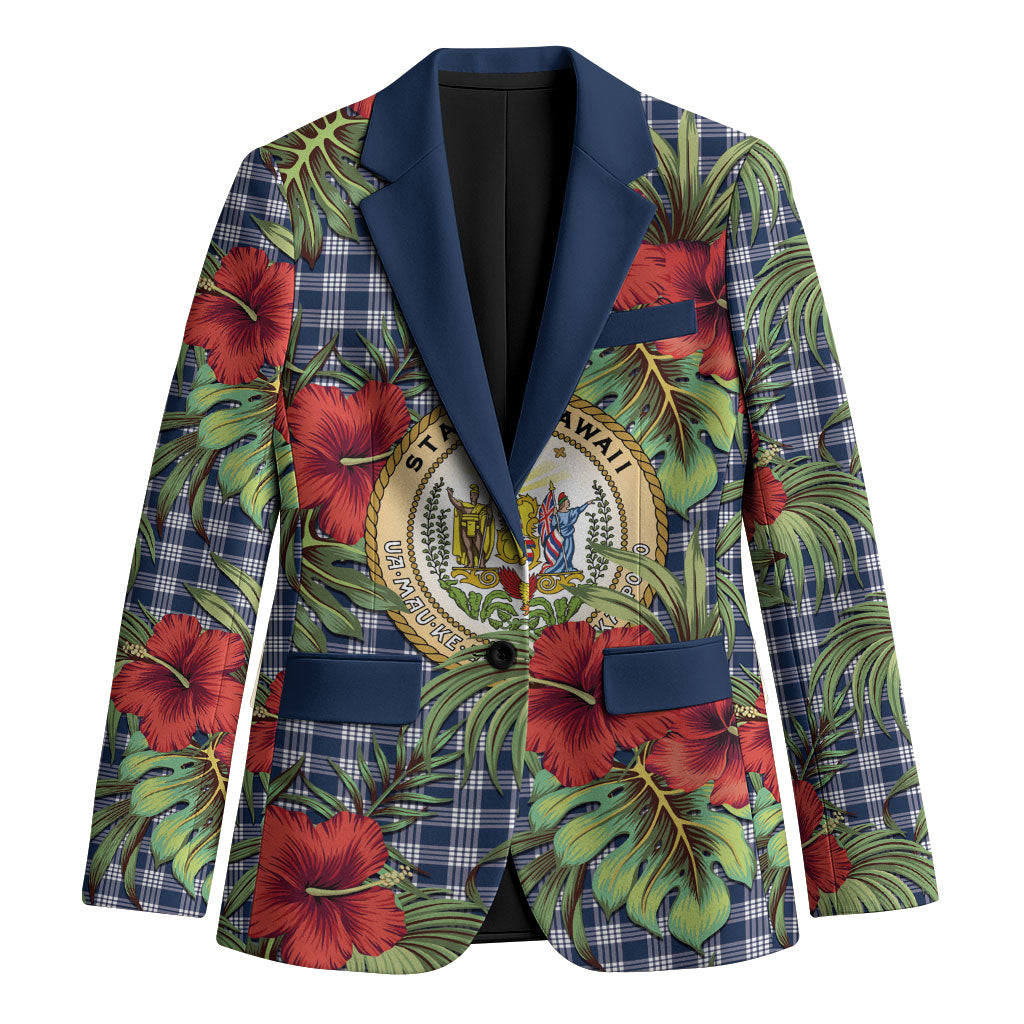 Vintage Hawaii Hibiscus Palaka Blazer Navy Color LT19 Unisex Navy - Polynesian Pride