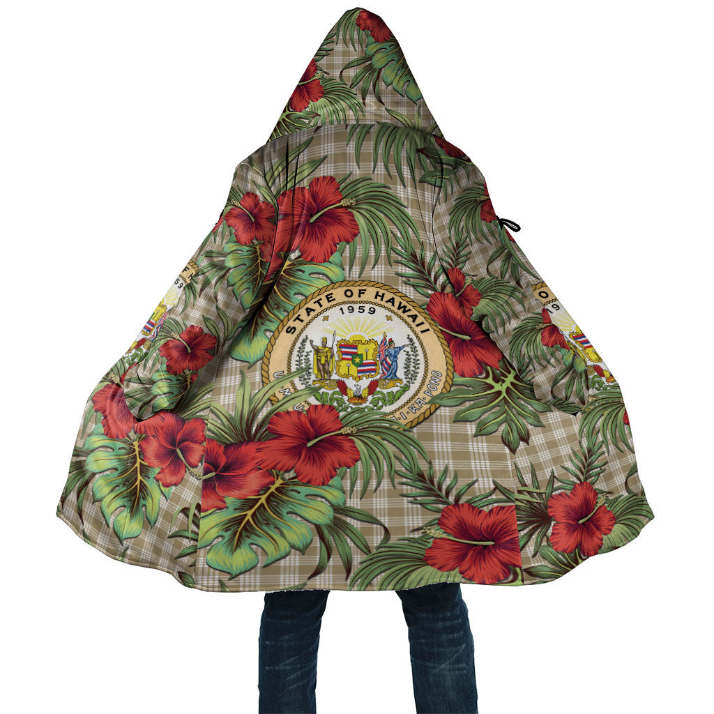 Vintage Hawaii Hibiscus Palaka Cloak Khaki Color LT19 Unisex Khaki - Polynesian Pride