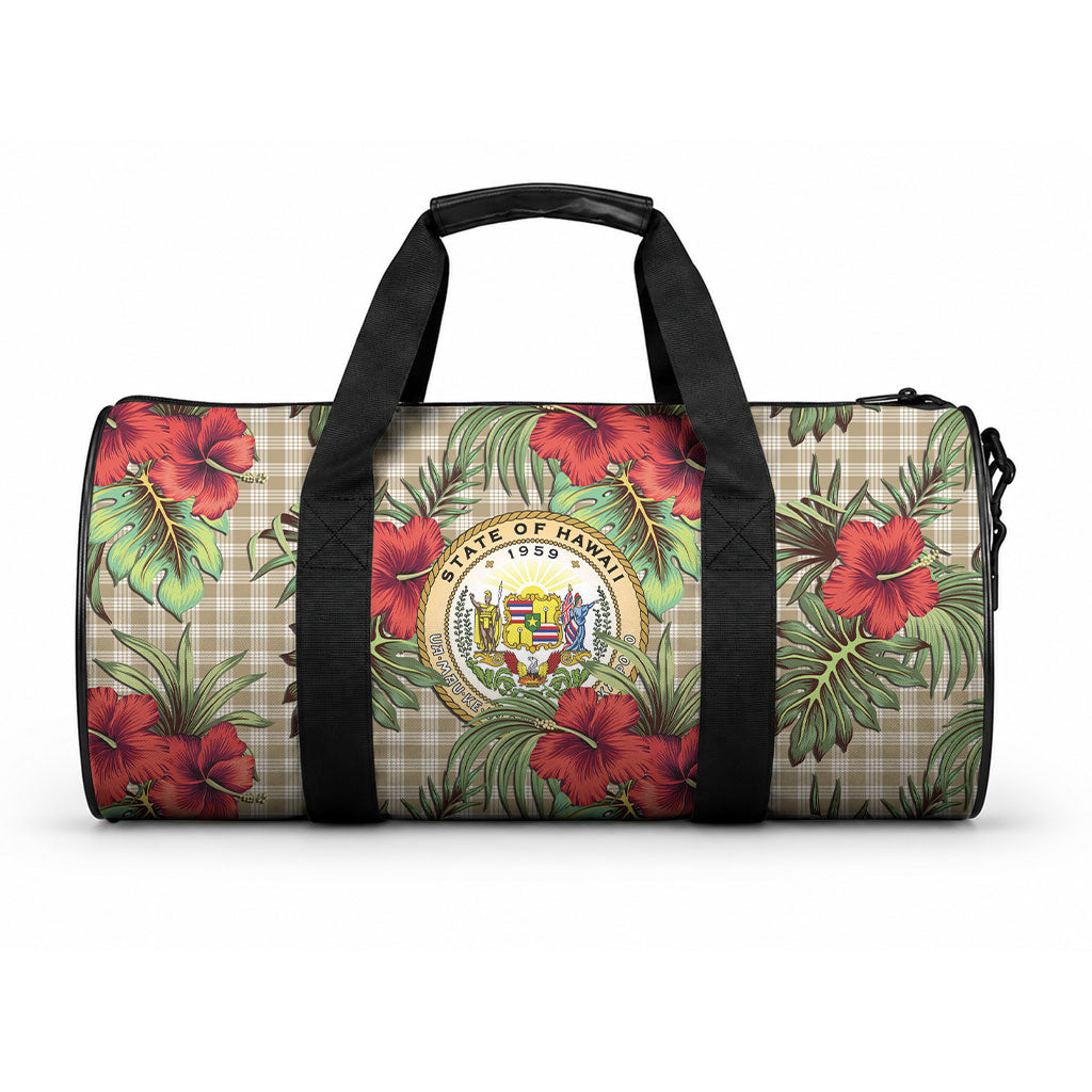 Vintage Hawaii Hibiscus Palaka Duffle Bag Khaki Color LT19 One size Khaki - Polynesian Pride