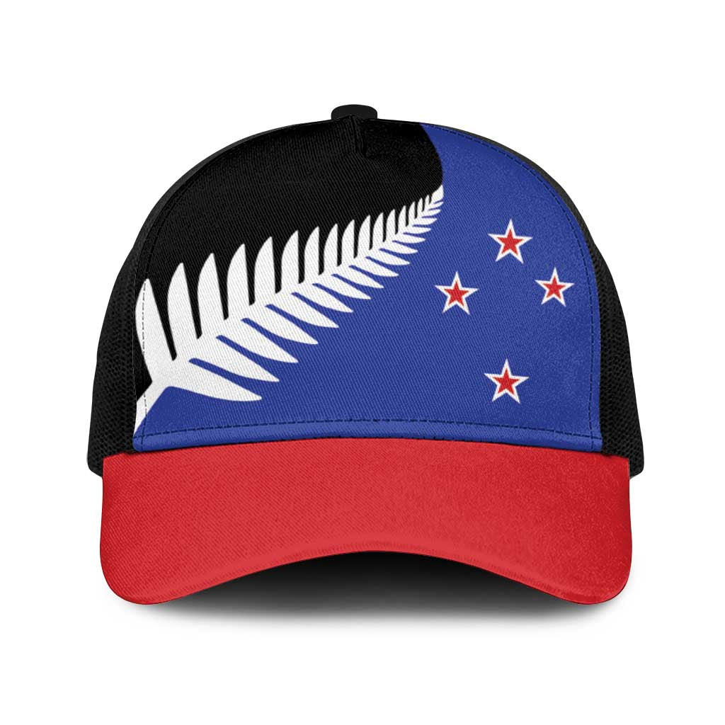 New Zealand Baseball Net Cap National Flag Style LT19 One Size Black Blue - Polynesian Pride