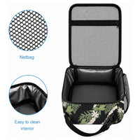 Hawaiian Pikake Maile Lei Lunch Bag Tiare Hibiscus Kalo Palapalai Leaf Black LT19 - Polynesian Pride
