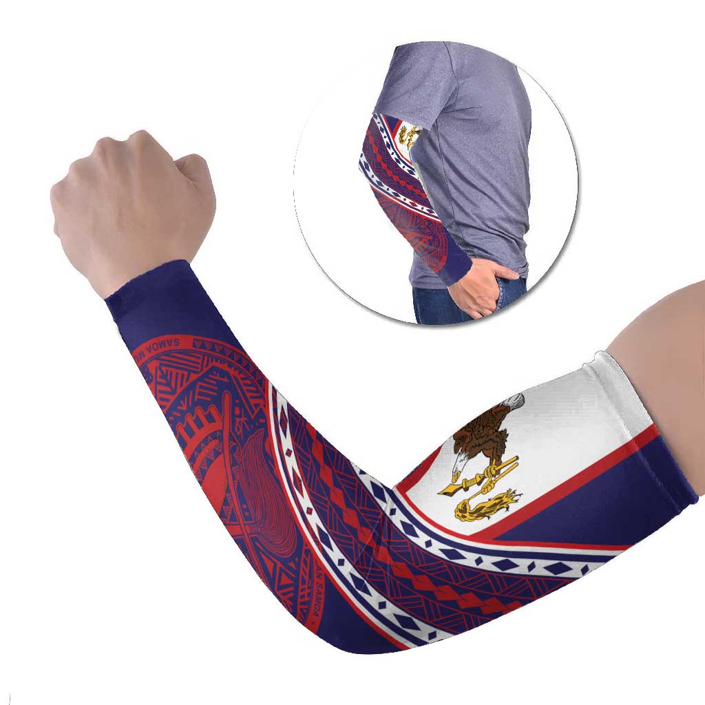 American Samoa Flag Day Arm Sleeves Polynesian Tribal Tattoo Eagle Art LT19 Set of 2 Navy - Polynesian Pride