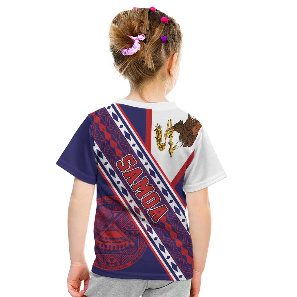 American Samoa Flag Day Kid T Shirt Polynesian Tribal Tattoo Eagle Art LT19 - Polynesian Pride
