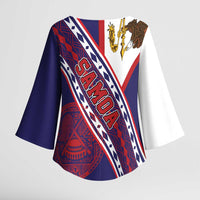 American Samoa Flag Day Kimono Sleeve Blouse Polynesian Tribal Tattoo Eagle Art LT19 - Polynesian Pride