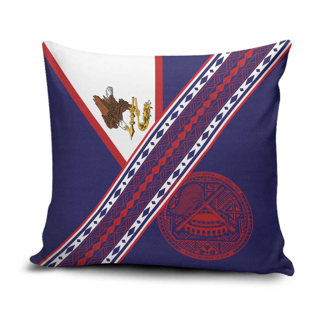 American Samoa Flag Day Pillow Cover Polynesian Tribal Tattoo Eagle Art LT19 Navy - Polynesian Pride