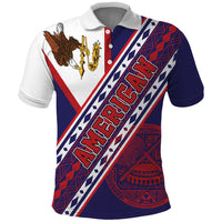 American Samoa Flag Day Polo Shirt Polynesian Tribal Tattoo Eagle Art LT19 Navy - Polynesian Pride
