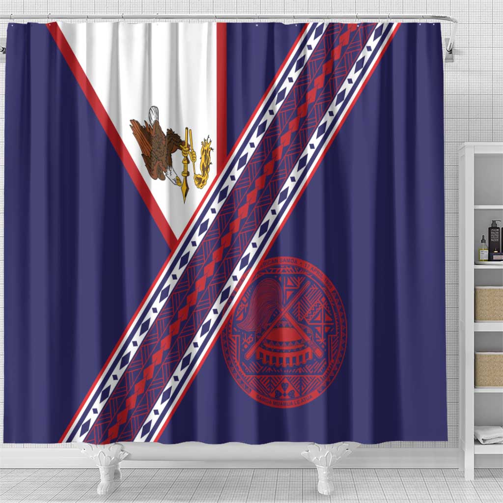 American Samoa Flag Day Shower Curtain Polynesian Tribal Tattoo Eagle Art LT19 - Polynesian Pride