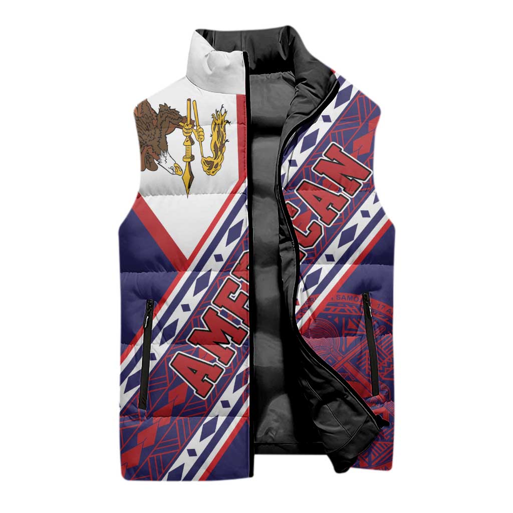 American Samoa Flag Day Sleeveless Puffer Jacket Polynesian Tribal Tattoo Eagle Art LT19 - Polynesian Pride