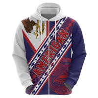 American Samoa Flag Day Zip Hoodie Polynesian Tribal Tattoo Eagle Art LT19 - Polynesian Pride