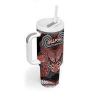 Aotearoa Iwi Ngapuhi Personalised Tumbler With Handle Maori Kowhaiwhai Pattern LT19 - Polynesian Pride
