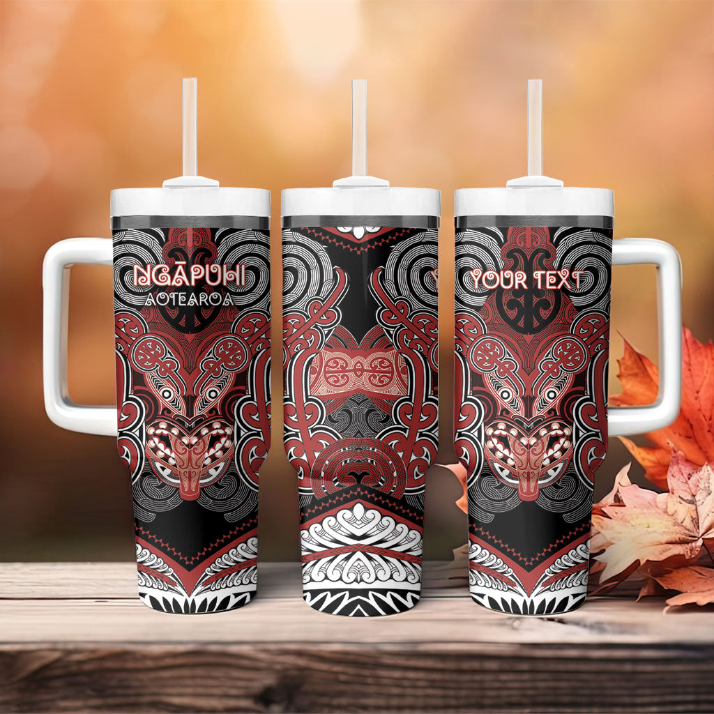 Aotearoa Iwi Ngapuhi Personalised Tumbler With Handle Maori Kowhaiwhai Pattern LT19 - Polynesian Pride