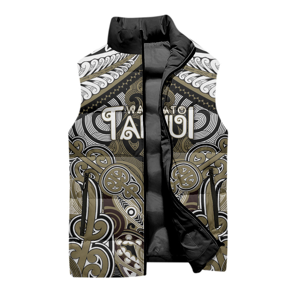 Aotearoa Iwi Waikato Tainui Personalised Sleeveless Puffer Jacket Maori Kowhaiwhai Pattern LT19 - Polynesian Pride