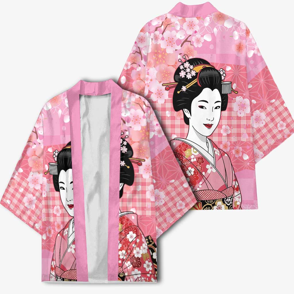 Japanese Geisha Cherry Blossom Kimono Pink Palaka Hawaii Pattern Fusion Design LT19 - Polynesian Pride