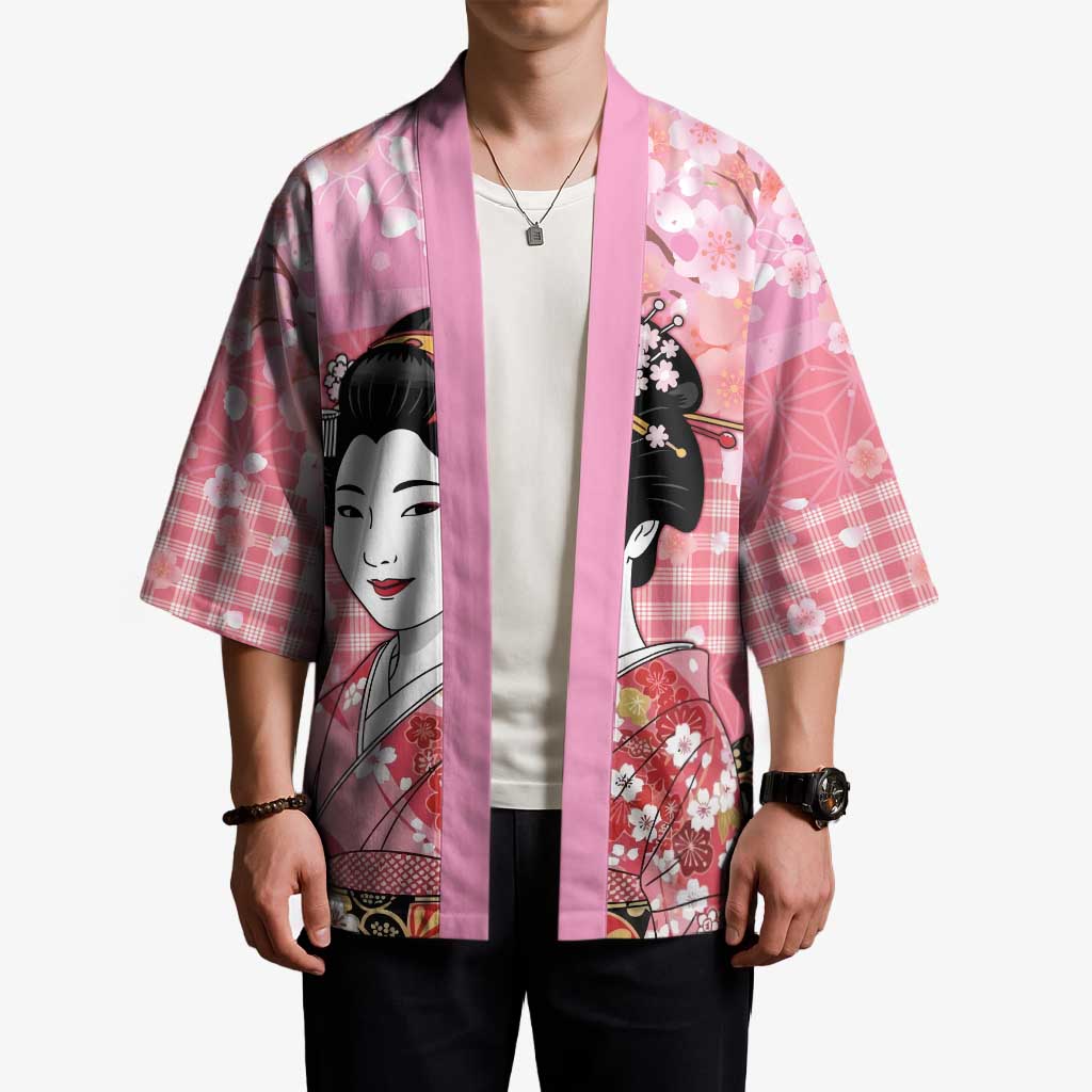 Japanese Geisha Cherry Blossom Kimono Pink Palaka Hawaii Pattern Fusion Design LT19 - Polynesian Pride