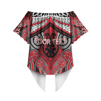 Aotearoa Iwi Te Arawa Personalised Off Shoulder Wrap Waist Top Maori Kowhaiwhai Pattern LT19 - Polynesian Pride