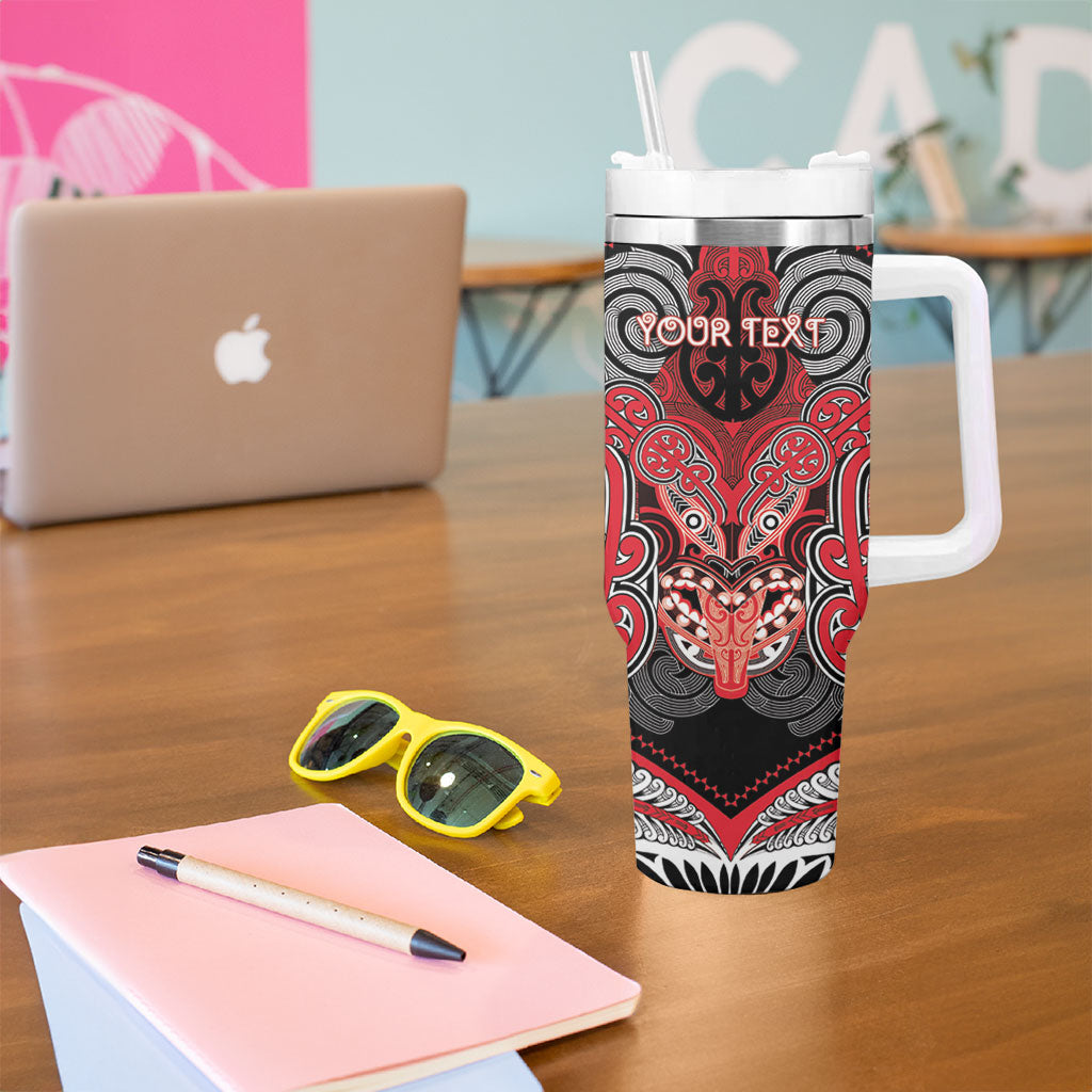 Aotearoa Iwi Te Arawa Personalised Tumbler With Handle Maori Kowhaiwhai Pattern LT19 - Polynesian Pride