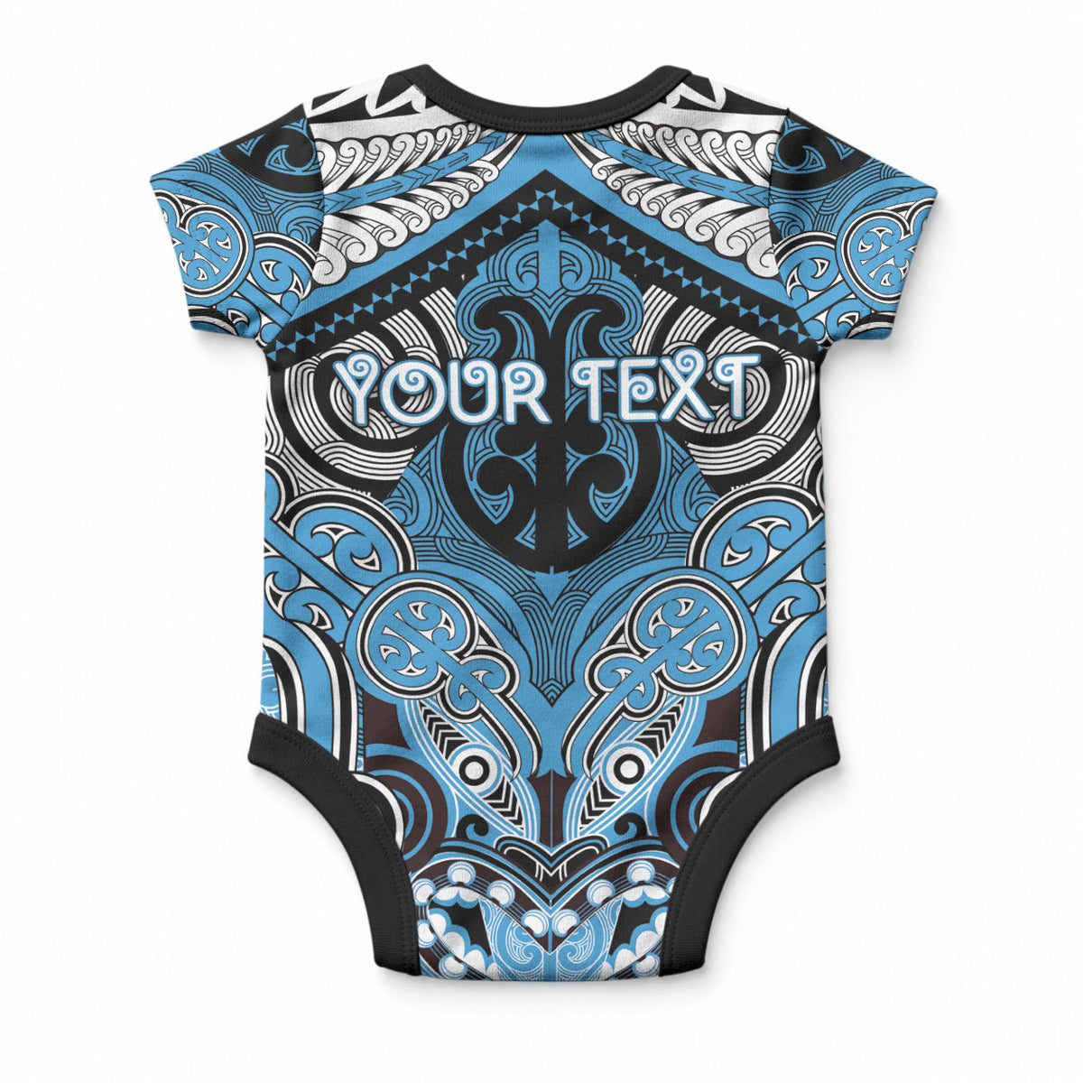 Aotearoa Iwi Ngati Kahungunu Personalised Baby Onesie Maori Kowhaiwhai Pattern LT19 - Polynesian Pride