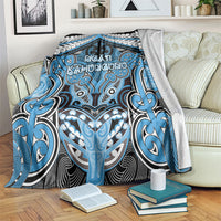 Aotearoa Iwi Ngati Kahungunu Blanket Maori Kowhaiwhai Pattern LT19 Blue - Polynesian Pride
