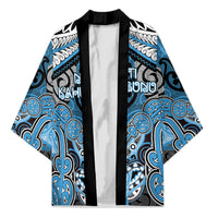 Aotearoa Iwi Ngati Kahungunu Personalised Kimono Maori Kowhaiwhai Pattern LT19 Unisex Blue - Polynesian Pride