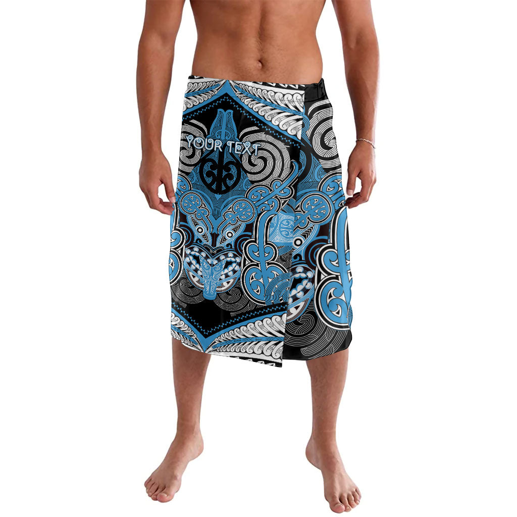Aotearoa Iwi Ngati Kahungunu Personalised Lavalava Maori Kowhaiwhai Pattern LT19 Blue - Polynesian Pride
