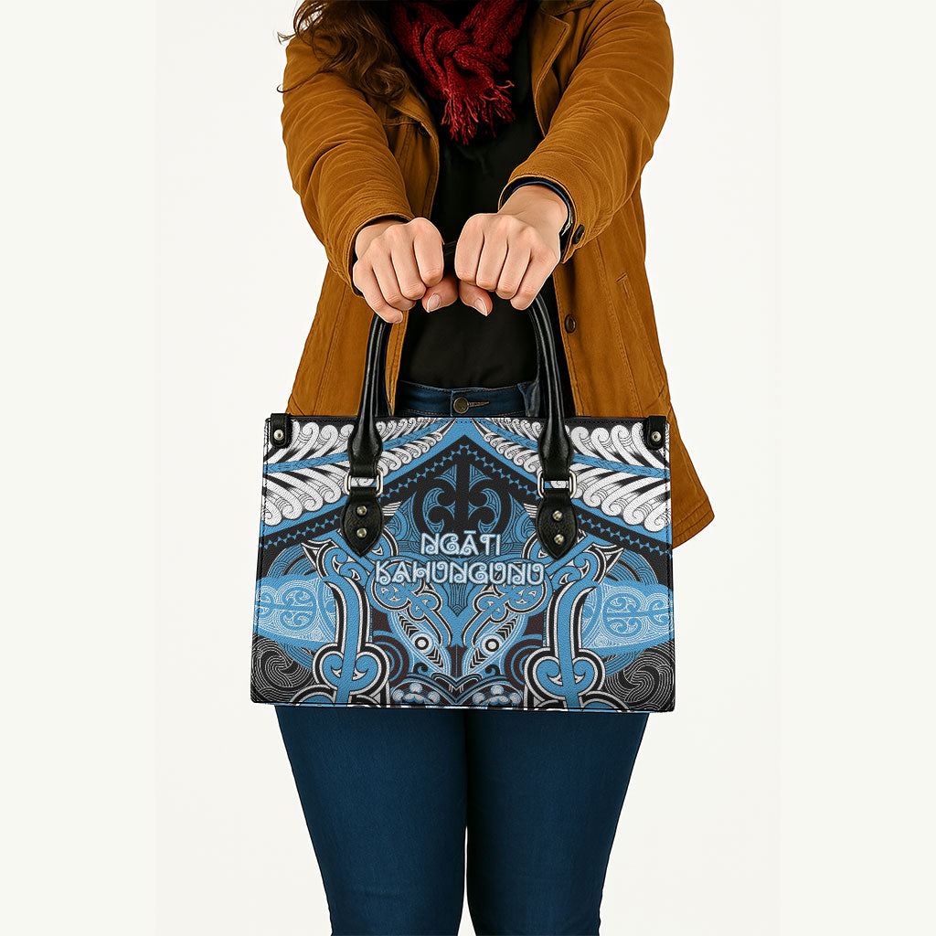 Aotearoa Iwi Ngati Kahungunu Leather Bag Maori Kowhaiwhai Pattern LT19 - Polynesian Pride