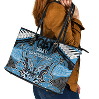 Aotearoa Iwi Ngati Kahungunu Leather Tote Bag Maori Kowhaiwhai Pattern LT19 - Polynesian Pride