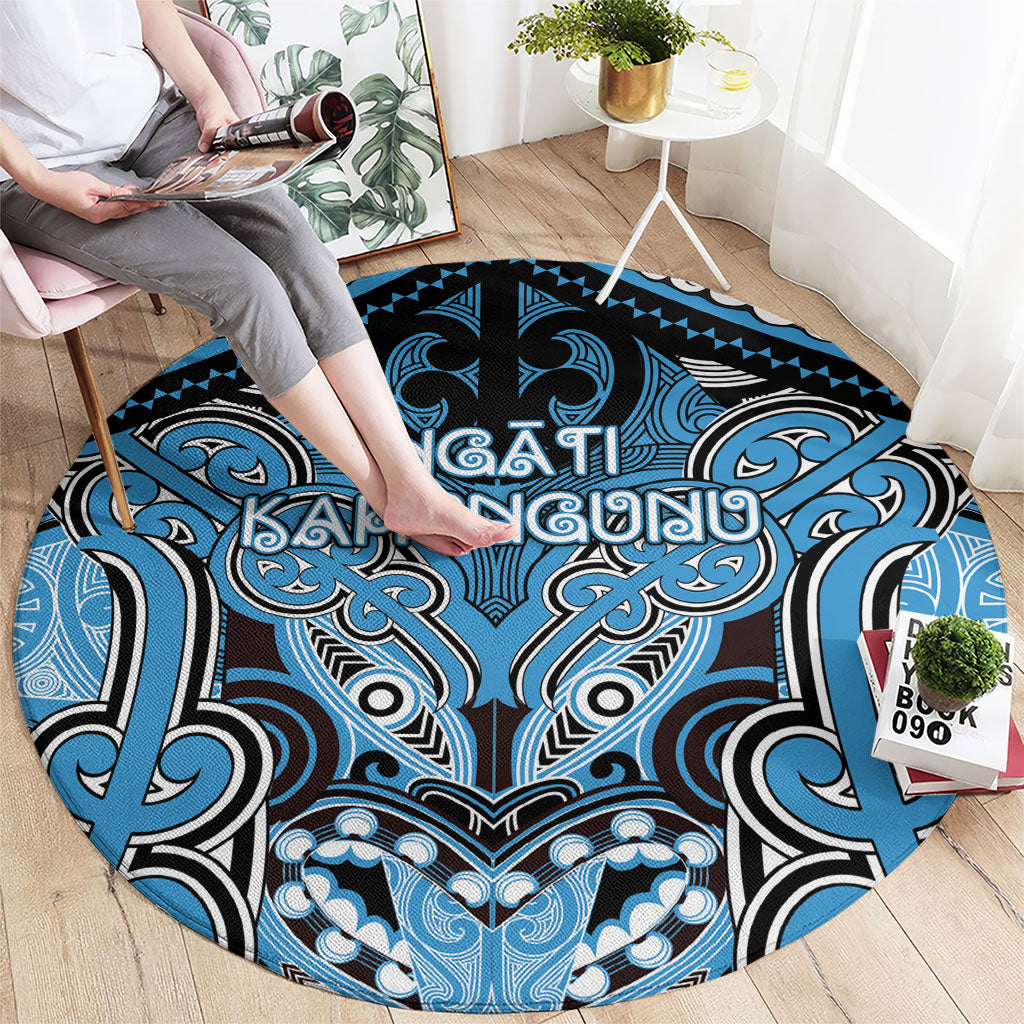 Aotearoa Iwi Ngati Kahungunu Round Carpet Maori Kowhaiwhai Pattern LT19 - Polynesian Pride