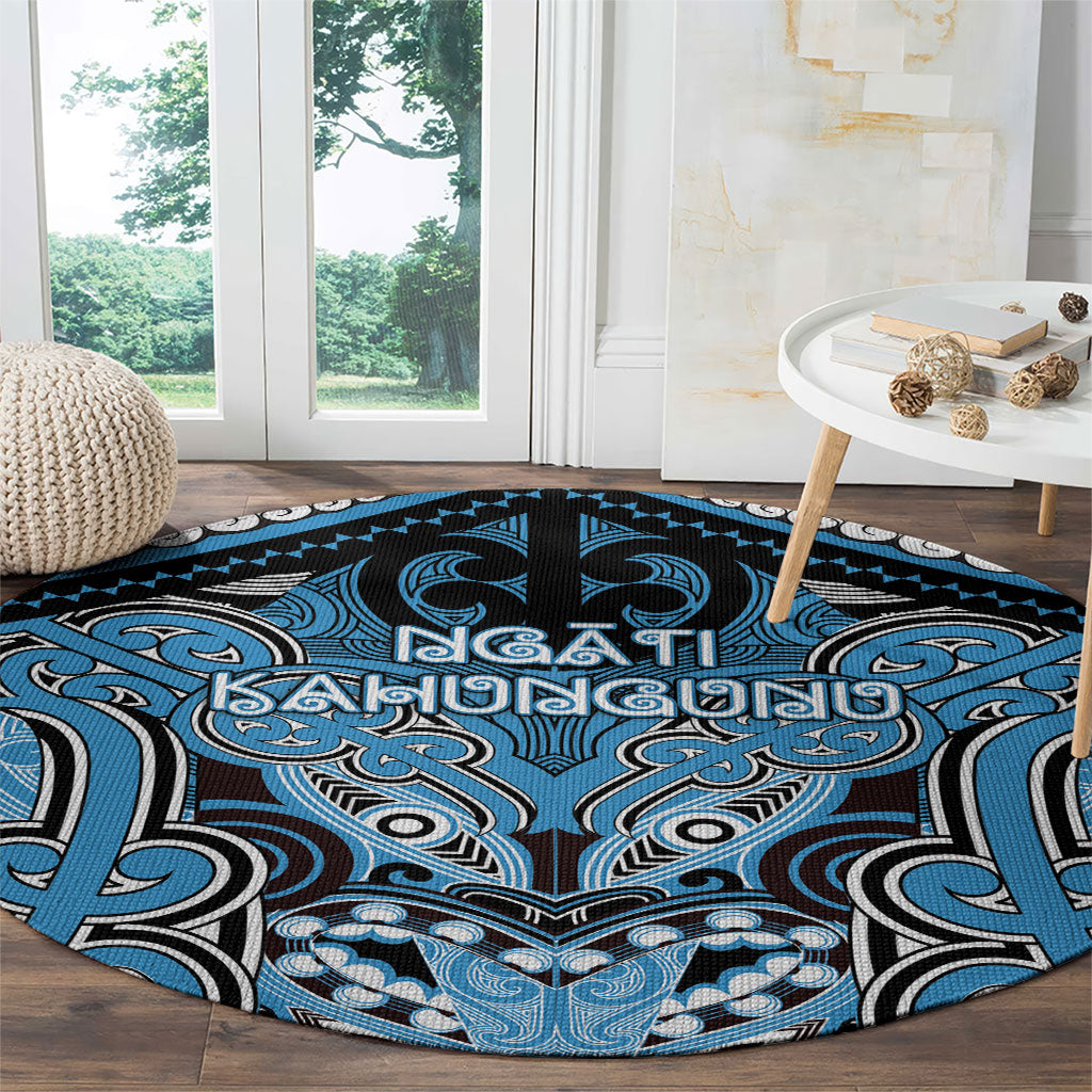 Aotearoa Iwi Ngati Kahungunu Round Carpet Maori Kowhaiwhai Pattern LT19 - Polynesian Pride