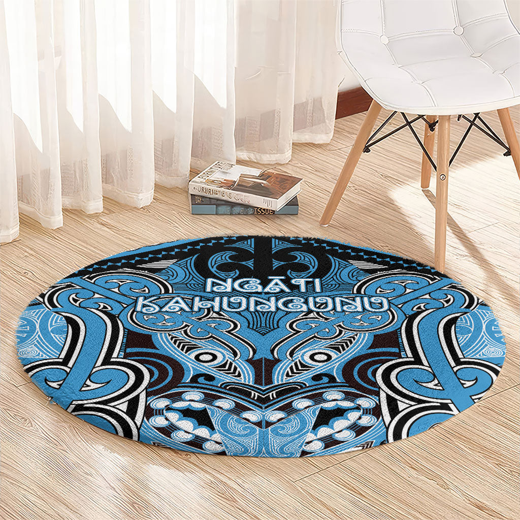 Aotearoa Iwi Ngati Kahungunu Round Carpet Maori Kowhaiwhai Pattern LT19 - Polynesian Pride