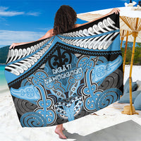 Aotearoa Iwi Ngati Kahungunu Sarong Maori Kowhaiwhai Pattern LT19 One Size 44 x 66 inches Blue - Polynesian Pride