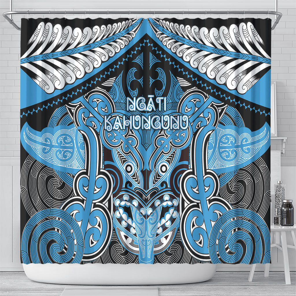 Aotearoa Iwi Ngati Kahungunu Shower Curtain Maori Kowhaiwhai Pattern LT19 - Polynesian Pride