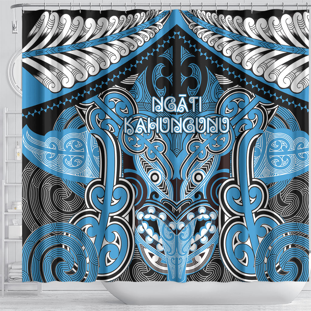 Aotearoa Iwi Ngati Kahungunu Shower Curtain Maori Kowhaiwhai Pattern LT19 - Polynesian Pride