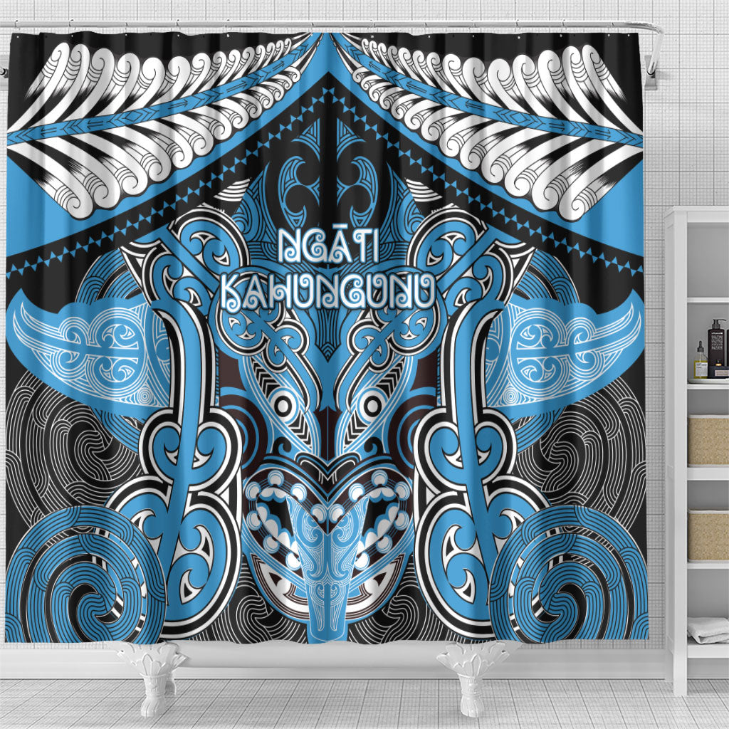 Aotearoa Iwi Ngati Kahungunu Shower Curtain Maori Kowhaiwhai Pattern LT19 - Polynesian Pride