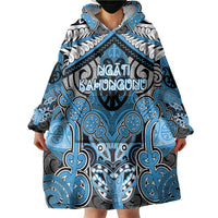 Aotearoa Iwi Ngati Kahungunu Personalised Wearable Blanket Hoodie Maori Kowhaiwhai Pattern LT19 - Polynesian Pride