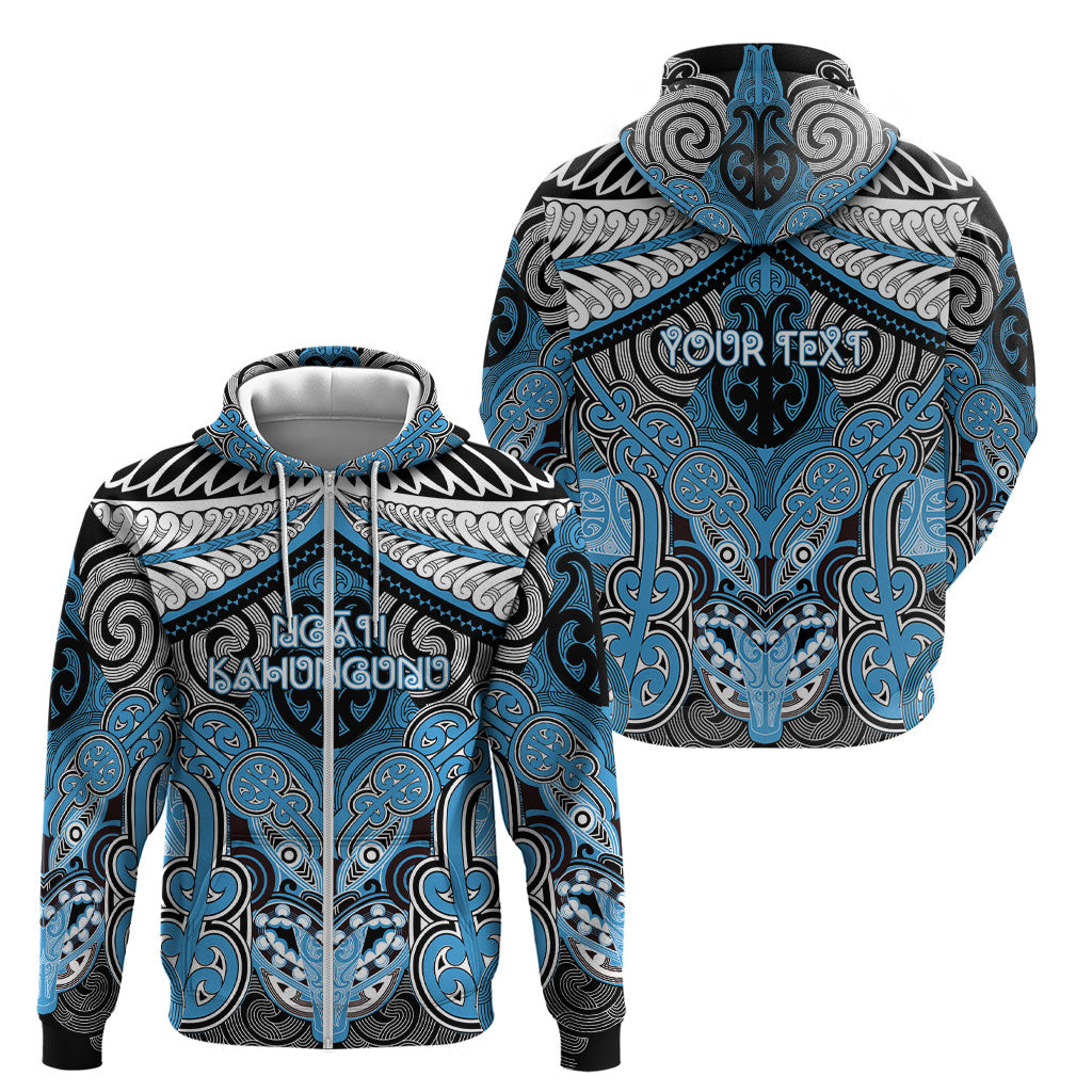 Aotearoa Iwi Ngati Kahungunu Personalised Zip Hoodie Maori Kowhaiwhai Pattern LT19 - Polynesian Pride