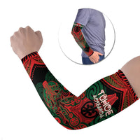 Aotearoa Iwi Tuhoe Personalised Arm Sleeves Maori Kowhaiwhai Pattern LT19 Set of 2 Red - Polynesian Pride