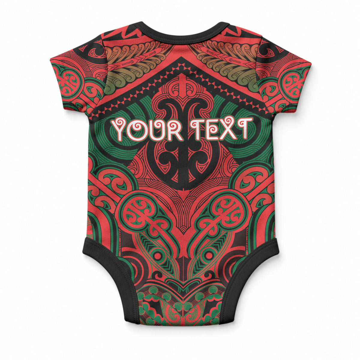 Aotearoa Iwi Tuhoe Personalised Baby Onesie Maori Kowhaiwhai Pattern LT19 - Polynesian Pride
