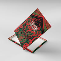 Aotearoa Iwi Tuhoe Canvas Wall Art Maori Kowhaiwhai Pattern LT19 With Frame Red - Polynesian Pride