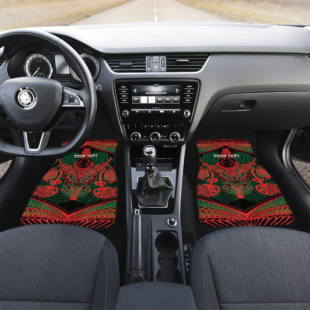 Aotearoa Iwi Tuhoe Personalised Car Mats Maori Kowhaiwhai Pattern LT19 Set 2pcs - Front Red - Polynesian Pride