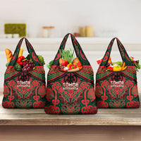 Aotearoa Iwi Tuhoe Grocery Bag Maori Kowhaiwhai Pattern LT19 3-pack One Size Red - Polynesian Pride