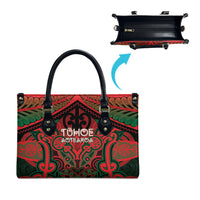 Aotearoa Iwi Tuhoe Leather Bag Maori Kowhaiwhai Pattern LT19 - Polynesian Pride