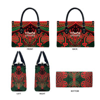 Aotearoa Iwi Tuhoe Leather Bag Maori Kowhaiwhai Pattern LT19 - Polynesian Pride