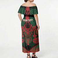 Aotearoa Iwi Tuhoe Personalised Off Shoulder Maxi Dress Maori Kowhaiwhai Pattern LT19 - Polynesian Pride