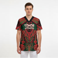 Aotearoa Iwi Tuhoe Personalised Scrub Top Maori Kowhaiwhai Pattern LT19 - Polynesian Pride