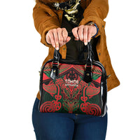 Aotearoa Iwi Tuhoe Shoulder Handbag Maori Kowhaiwhai Pattern LT19 One Size Red - Polynesian Pride