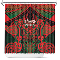 Aotearoa Iwi Tuhoe Shower Curtain Maori Kowhaiwhai Pattern LT19 Red - Polynesian Pride